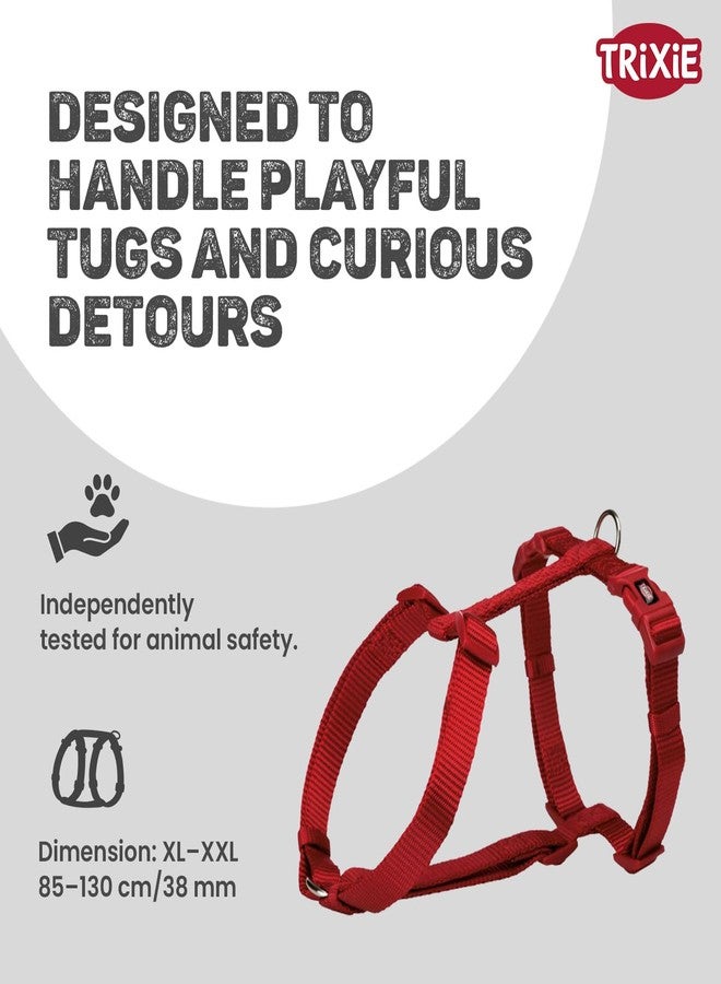 Trixie Premium H-Harness for Large Dogs - XL-XXL (85-130 cm), Adjustable Padded Dog Harness, Heavy-Duty Pet Harness, Red - Image 5